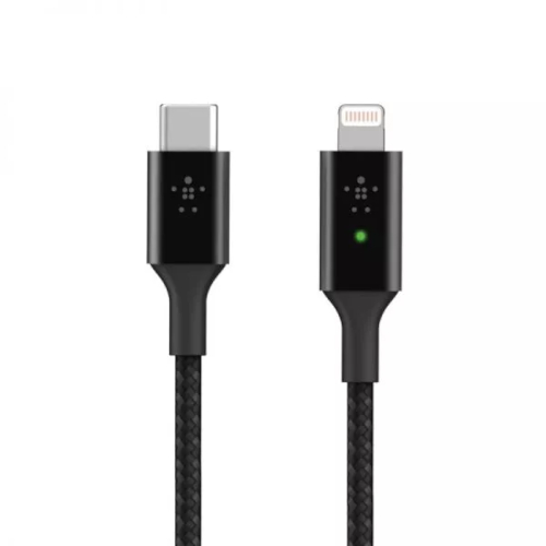 כבל USB-C ל- Lightning באורך 1 מ' עם חיווי לד מובנה